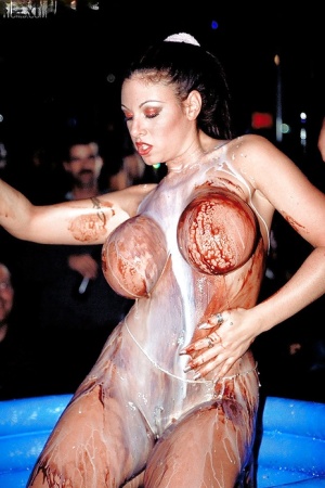 18 year old cutie Jessica Doltin strips naked atop a four wheeler on the patio